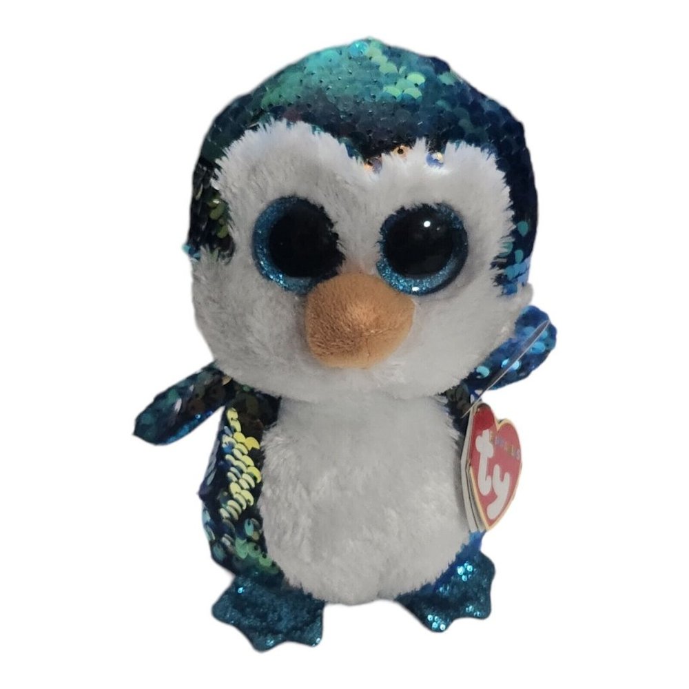 Ty Flippables Payton the Blue Penguin, With Tag, Good Condition, Beanie Boos